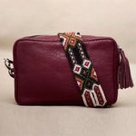 Crossbody Boho color Vino  Con doble asa (Grande)